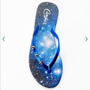 NEW CANDIE’S Galaxy Sandals Flip Flops Studded Stars Small 5/6 Women’s